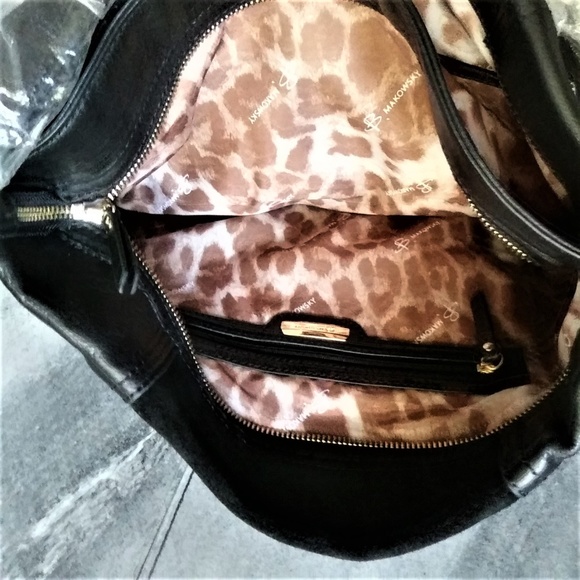 NWT Exquisite Black Leather B. Makowsky Shoulder B - Picture 6 of 6